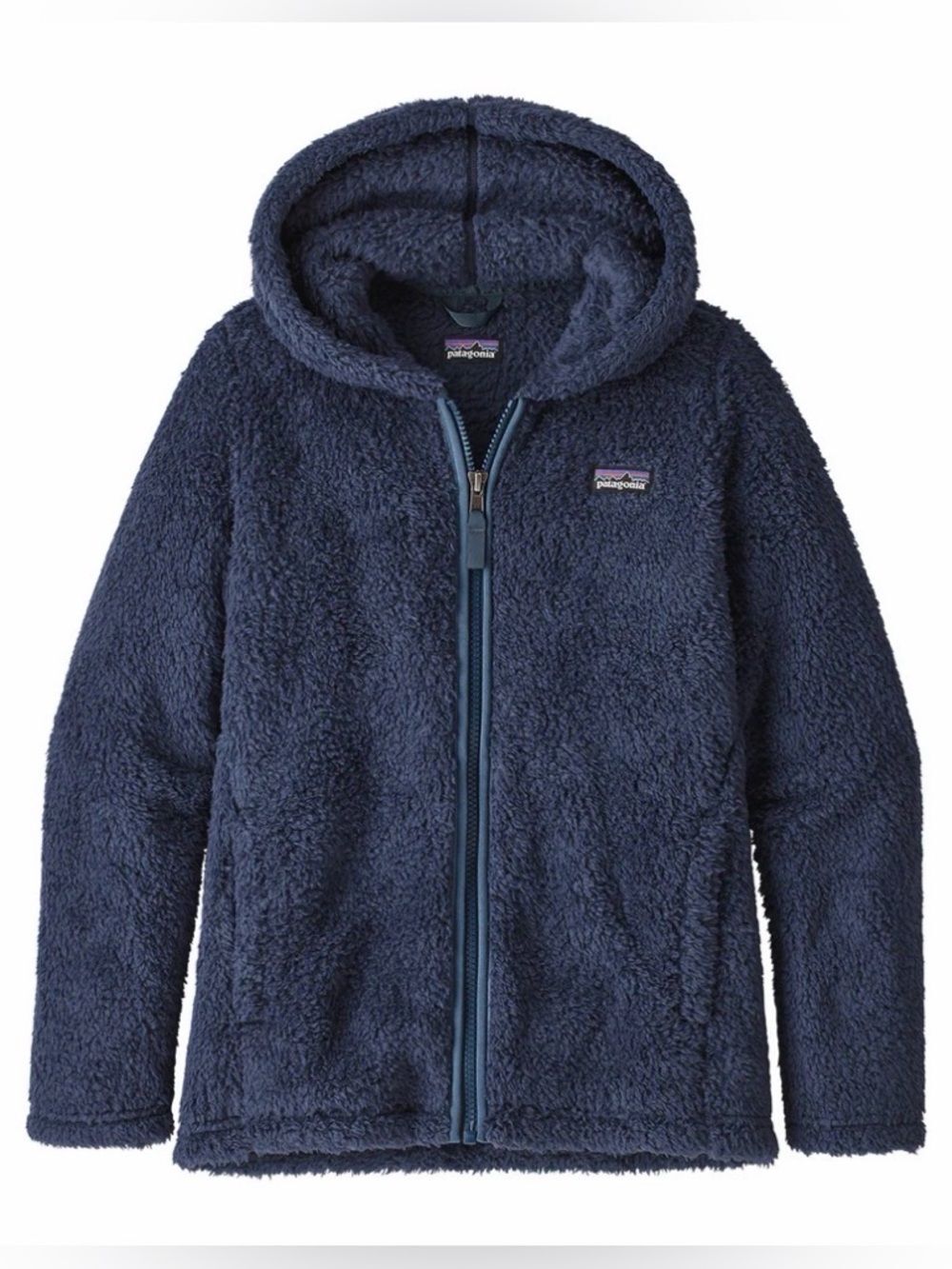 Patagonia Kids Los Gatos Fleece Hoody Jacket Navy Blue Size M 10